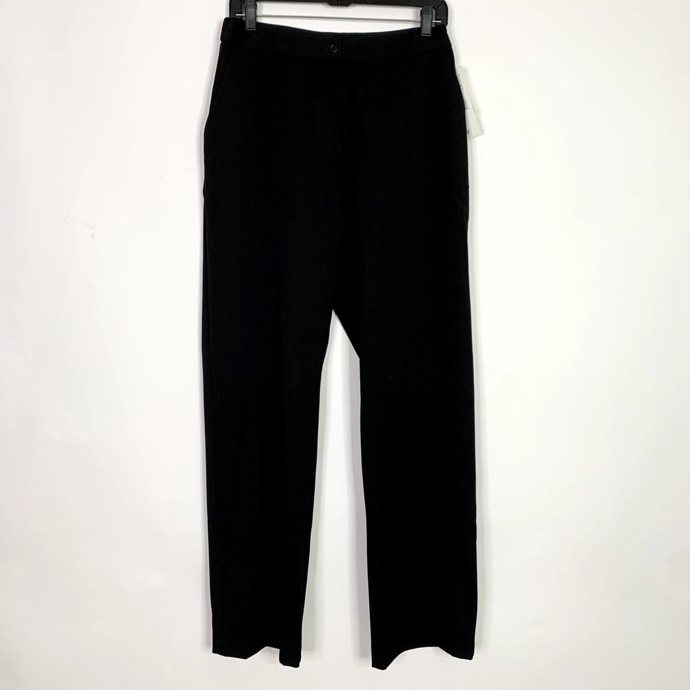 Karen Kane Pants Size 10 Cruise Straight Wide Leg Black High Rise